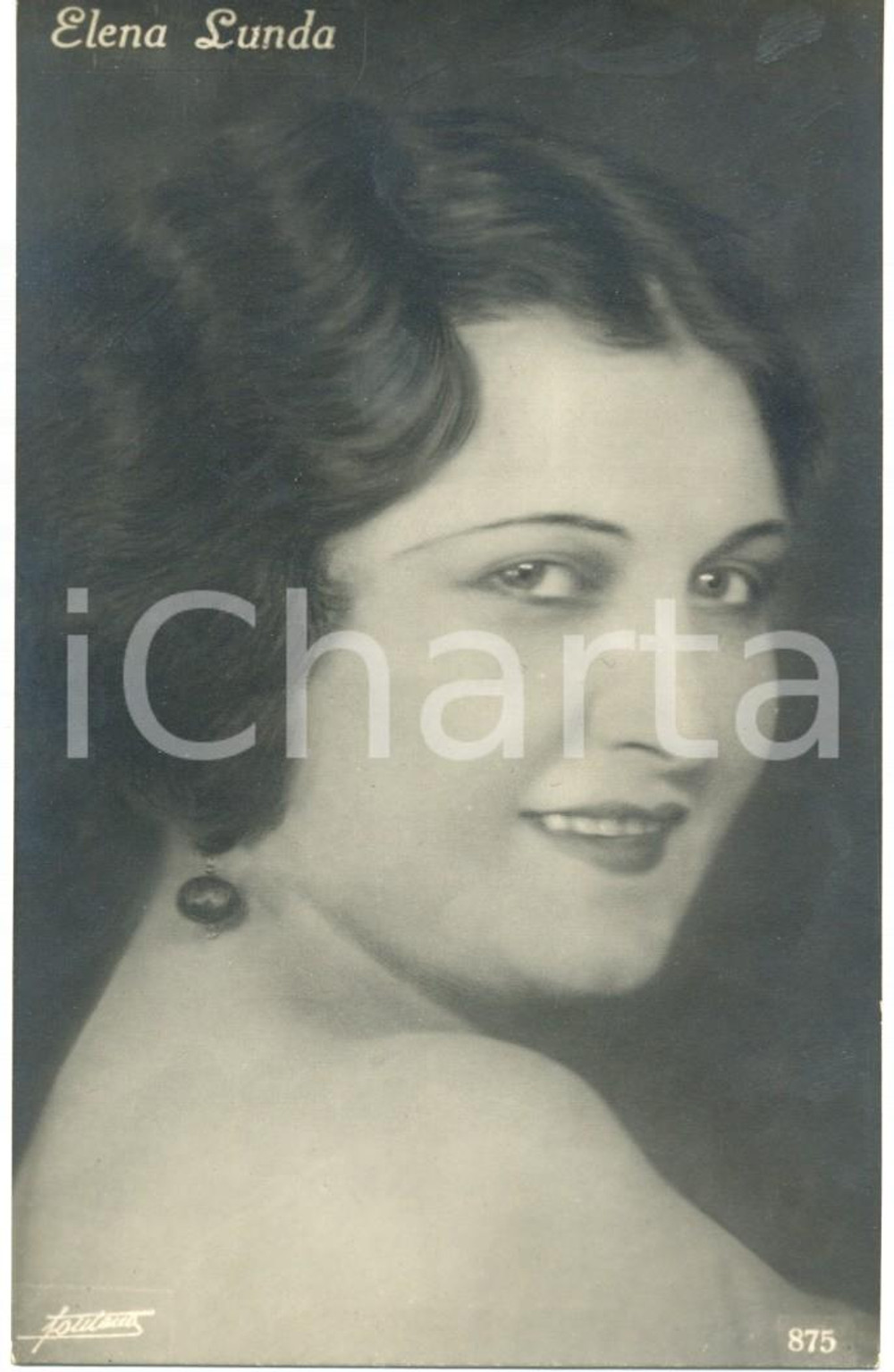 Cartolina originale da collezione 1940 ca CINEMA Elena LUNDA Ritratto attrice Cartolina FP NV 1