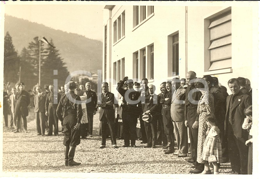 Fotografia d'epoca originale 1934 CANZO CO Inaugurazione scuola MARIA PIA DI SAVOIA 1