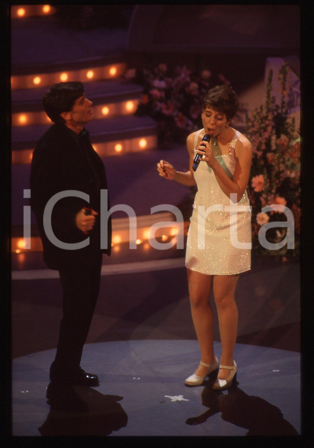 35mm vintage slide* 1995 FESTIVAL SANREMO - Gianni MORANDI e Barbara COLA
