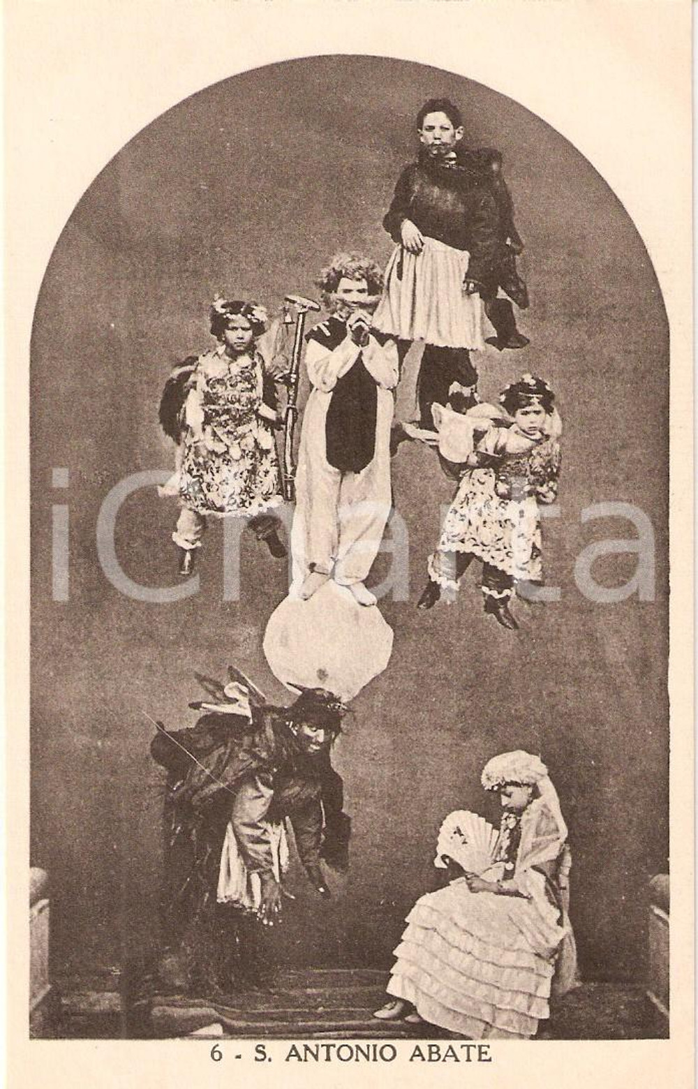 Cartolina originale da collezione 1930 ca CAMPOBASSO Sagra dei Misteri SANT'ANTONIO ABATE *Cartolina n. 6 1