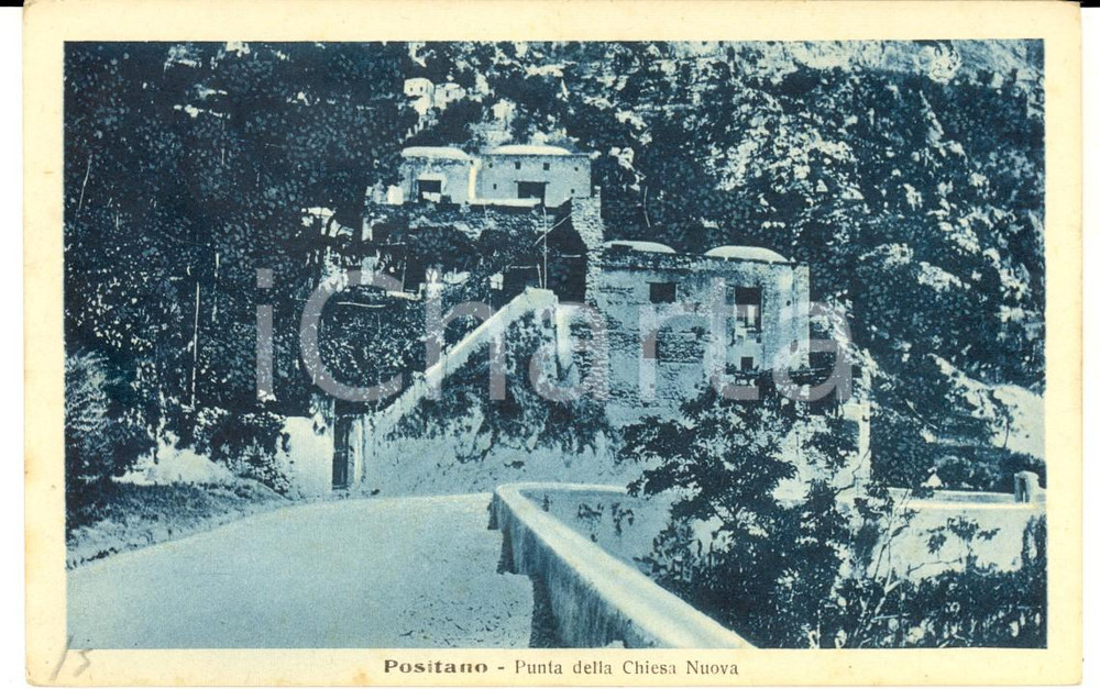 Cartolina originale da collezione 1915 ca POSITANO SA Punta della CHIESA NUOVA Cartolina postale FP NV 1