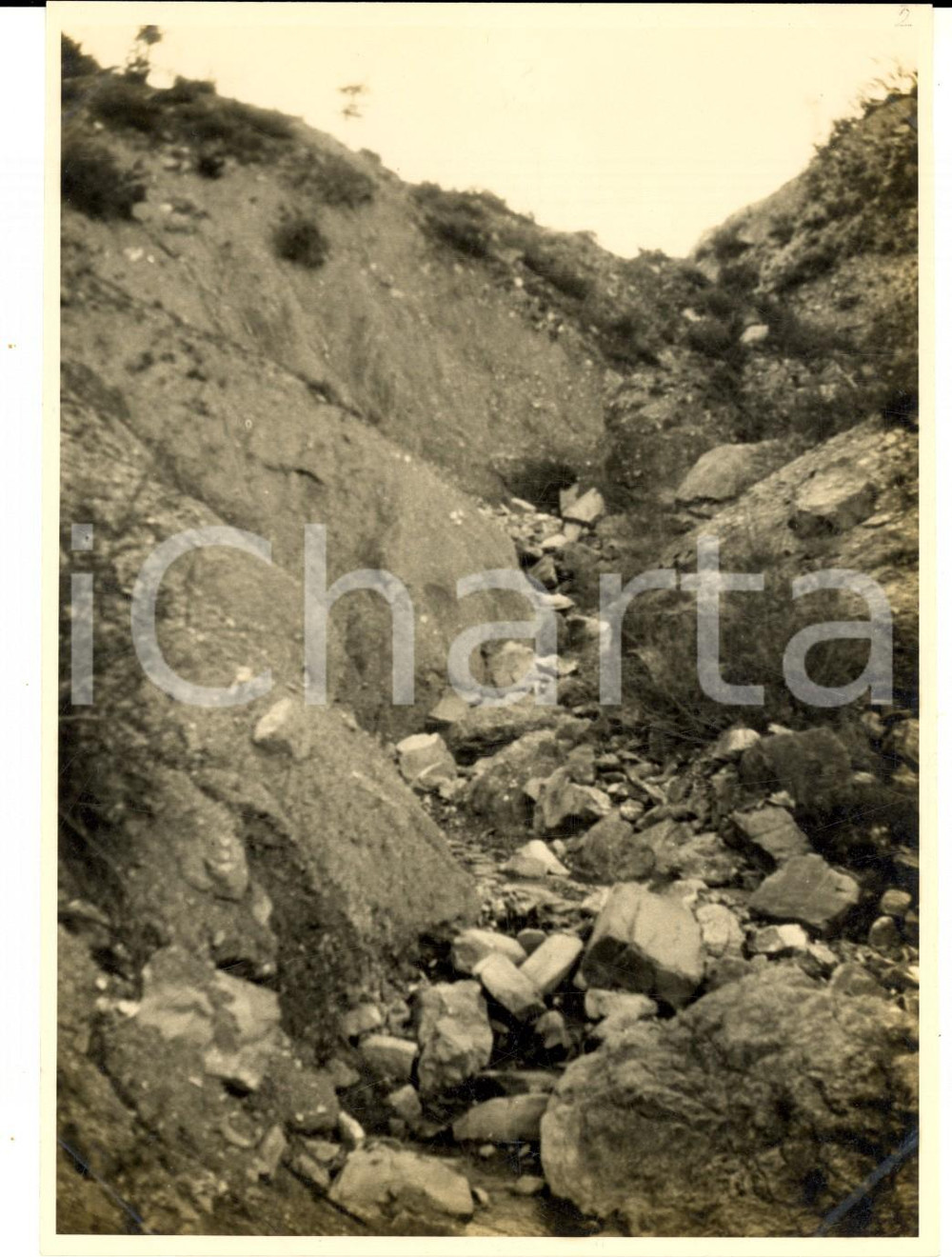 Fotografia d epoca originale 1925 ca STRADA DEL BRALLO Veduta lungo il FOSSO DEI COGNASSI Foto artistica 1