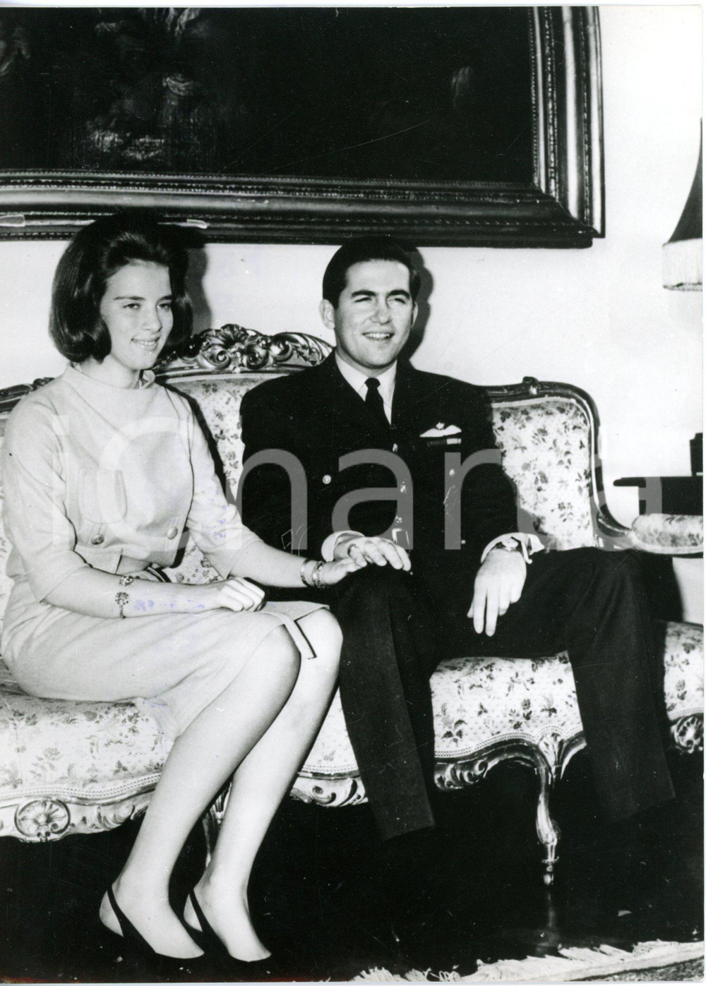 1964 ATENE - I fidanzati Costantino di Grecia e Anna Maria di Danimarca *Foto