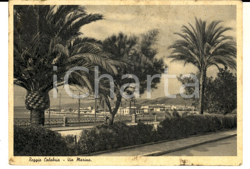 Cartolina originale da collezione 1947 REGGIO CALABRIA Veduta di Via Marina Cartolina FG VG 1