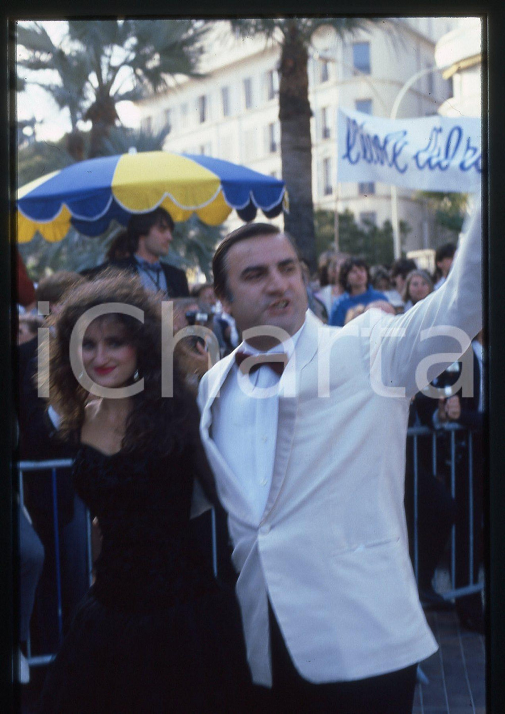 35mm vintage slide*1983 CANNES Aldo MACCIONE al Festival del Cinema (1)
