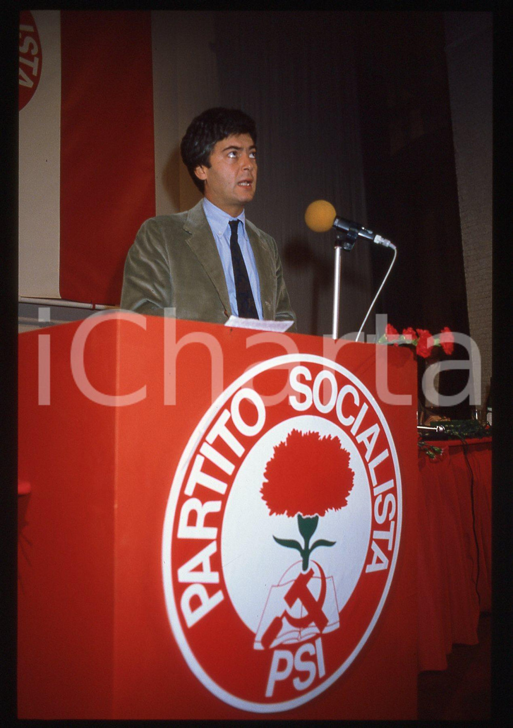 35mm vintage slide* 1987 ca Claudio MARTELLI Convegno PSI (1)