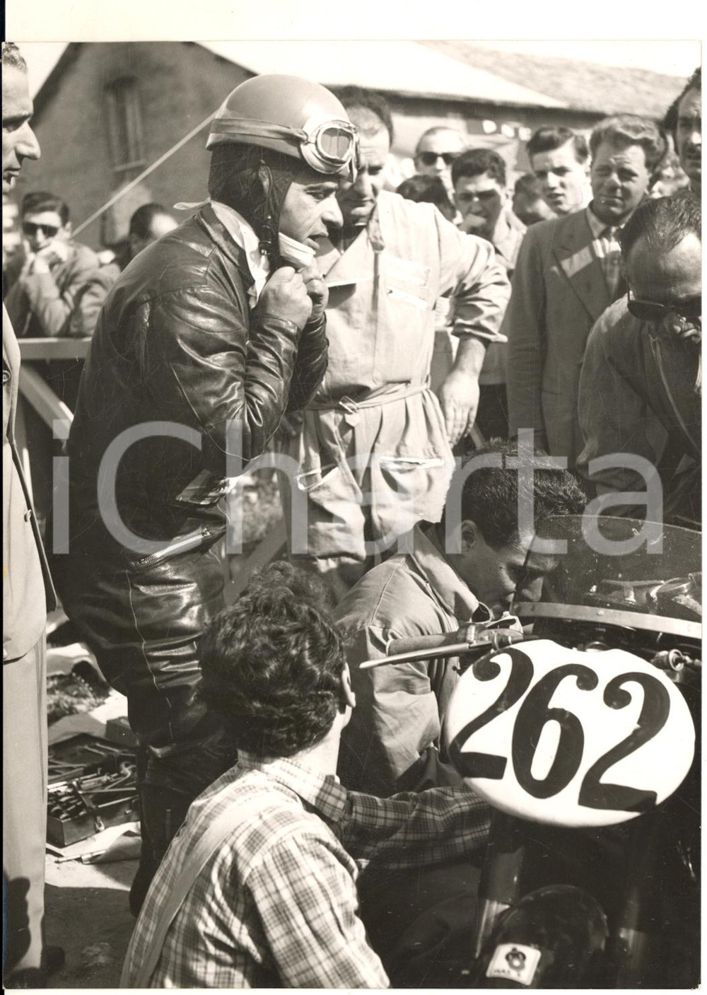 1956 ROMA MOTOCICLISMO Milano-Taranto - Passaggio di Bruno FRANCISCI *Foto 13x18