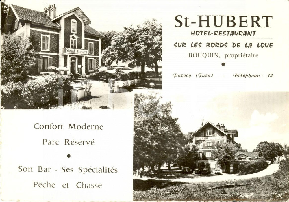 Cartolina originale da collezione 1950 ca DOLE FRANCE LOUE Restaurant SAINT HUBERT de BOUQUIN Cartolina FG NV 1