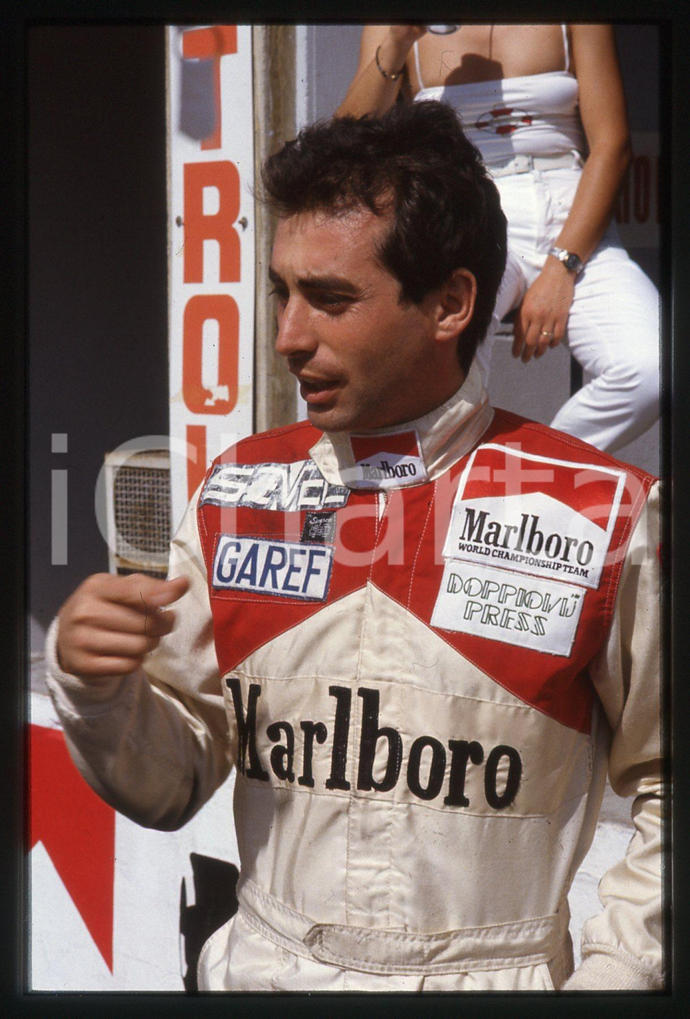 Fotografia d epoca originale 35mm vintage slide 1984 F3 GP SAN MARINO Juan Manuel FANGIO II  Ritratto 3 1