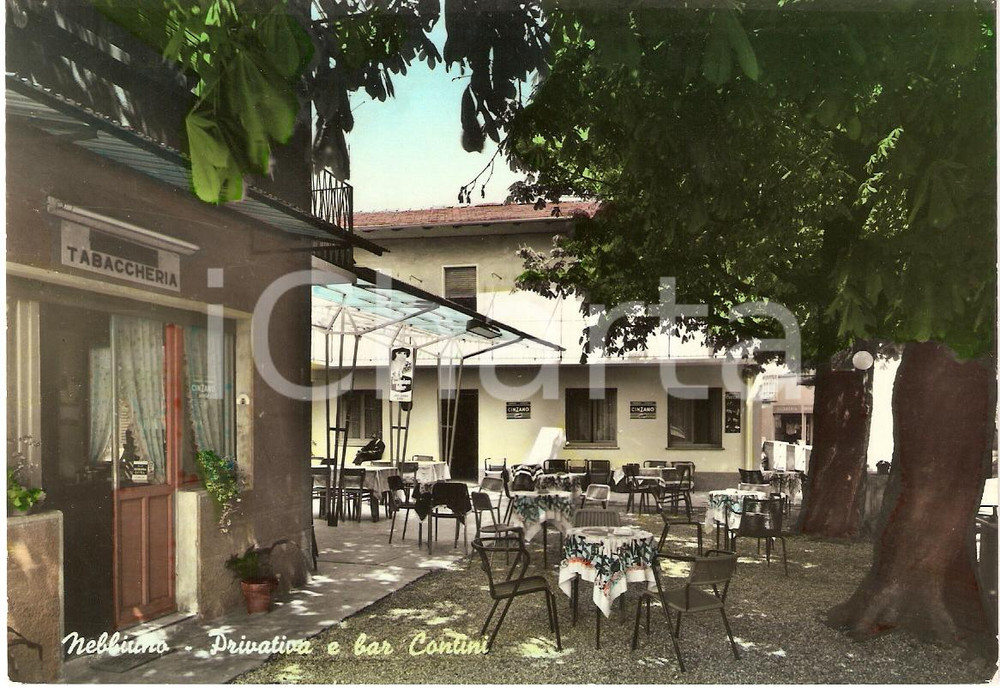 Cartolina originale da collezione 1973 NEBBIUNO NO Privativa e Bar CONTINI PubblicitÃ  CINZANO Cartolina FG VG 1
