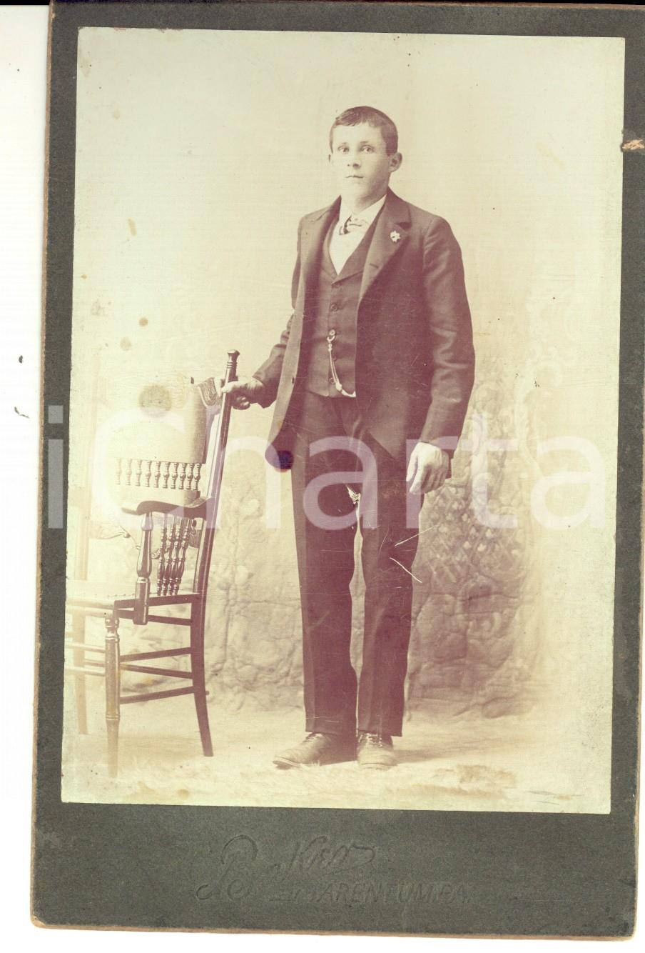 Fotografia d epoca originale 1910 ca TARENTUM PA, USA Ritratto di adolescente in abito elegante Foto BAKER 1