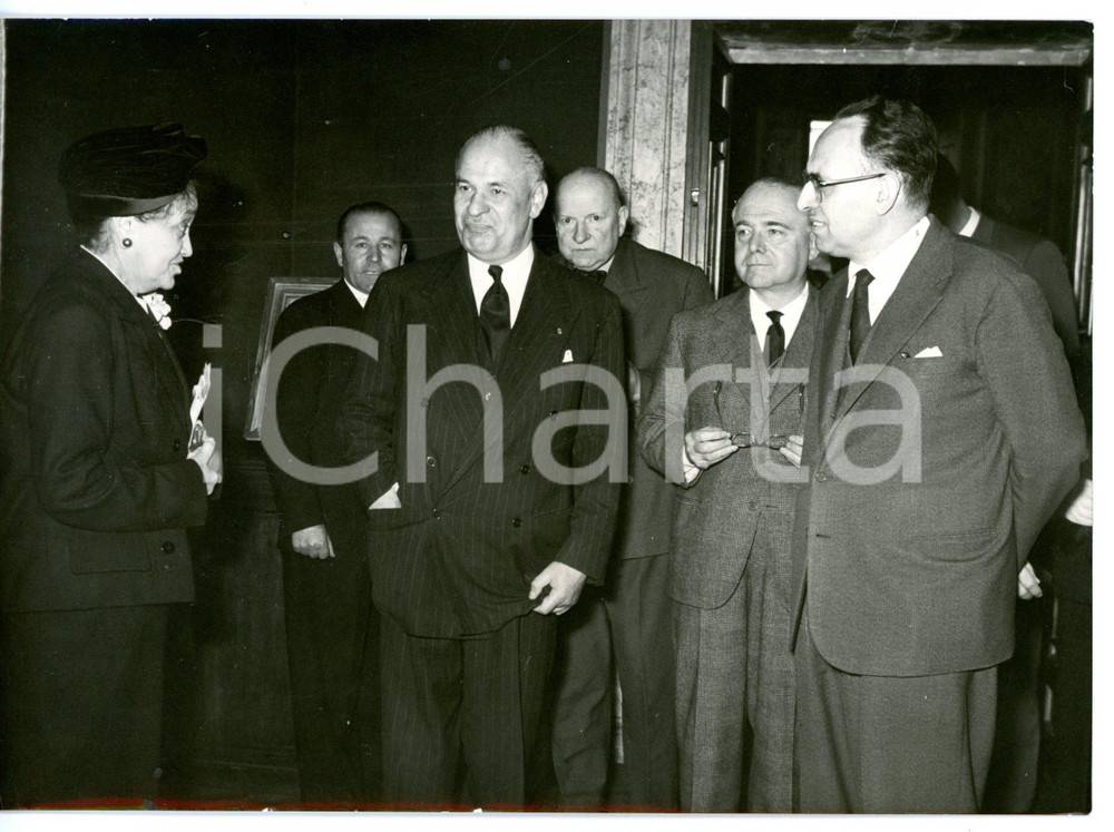 1959 ROMA Mostra disegni fiorentini del LOUVRE Gaston PALEWSKI all'inaugurazione