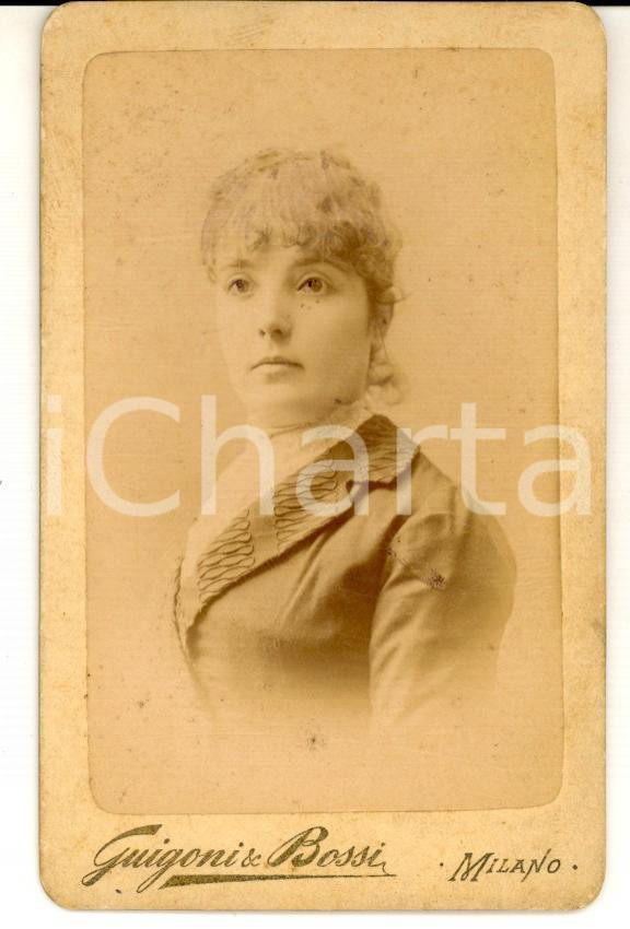 Fotografia d epoca originale 1880 ca MILANO Ritratto di Maddalena AJROLDI Fotografia CALZOLARI CDV 1