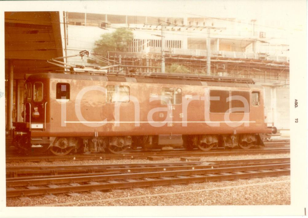 Fotografia d epoca originale 1975 ca SVIZZERA Ferrovie BERNLOTSCHBERGSIMPLON Locomotiva 164 Fotografia 1