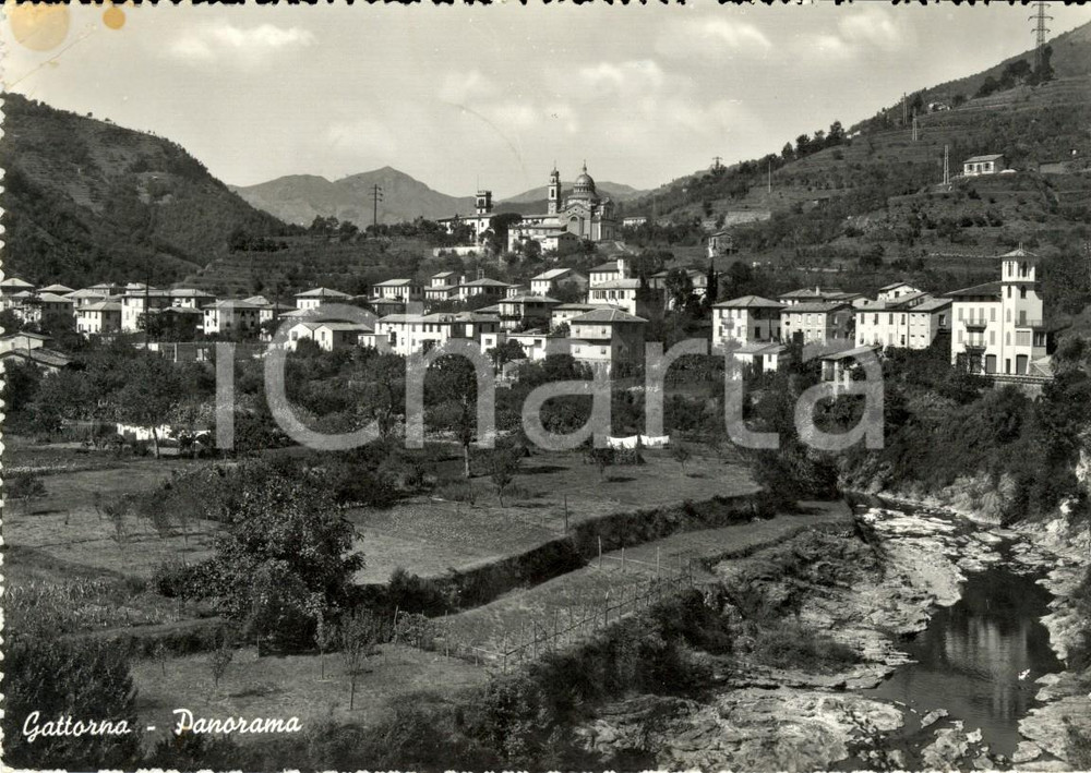 Cartolina originale da collezione 1960 MOCONESI (GE) Panorama della frazione GATTORNA *Cartolina postale FG VG 1