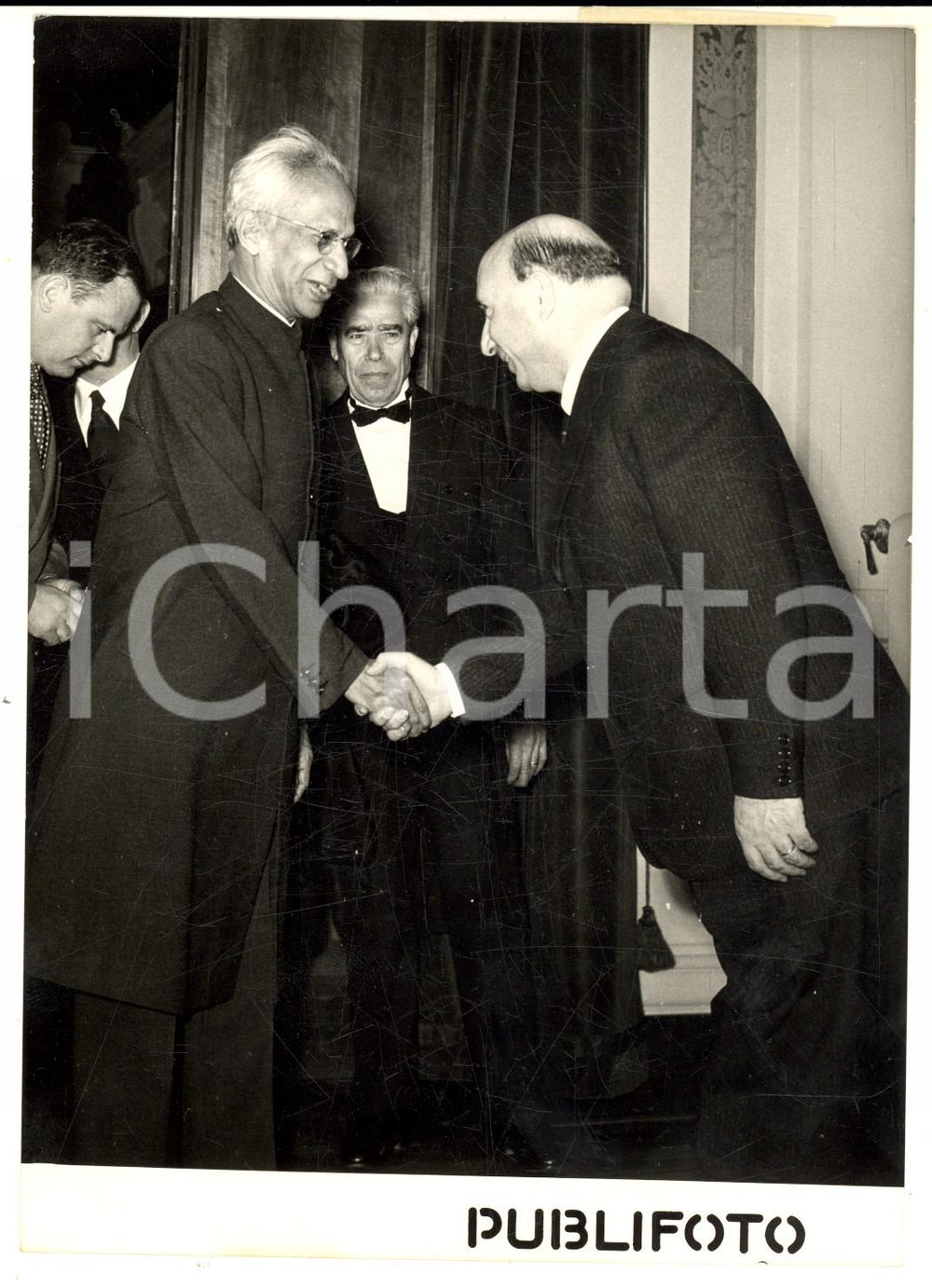 1954 ROMA Mario SCELBA riceve Sarvepalli Radhakrishnan vicepresidente INDIA Foto