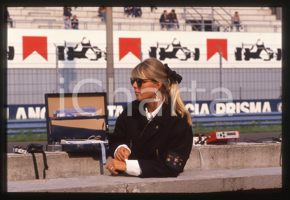 35mm vintage slide* 1988 GP MONZA Katherine VALENTIN fidanzata Nelson PIQUET (2)