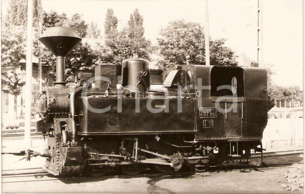 Cartolina originale da collezione 1970 ca UNGHERIA ? Locomotiva a vapore 492.016 Sammlung GRIEBL Cartolina FP 1