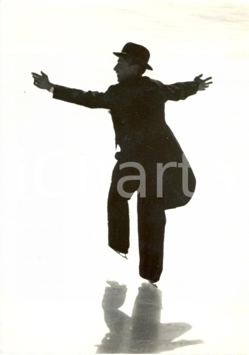 Fotografia d epoca originale 1938 CORTINA D AMPEZZO BL Balletto coda di rondine al carnevale sul ghiaccio 1
