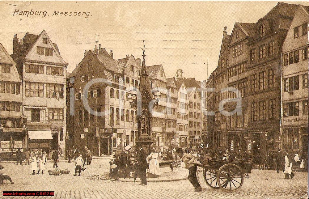 Cartolina originale da collezione 1939 HAMBURG (Amburgo) Quartiere di Messberg FP 1