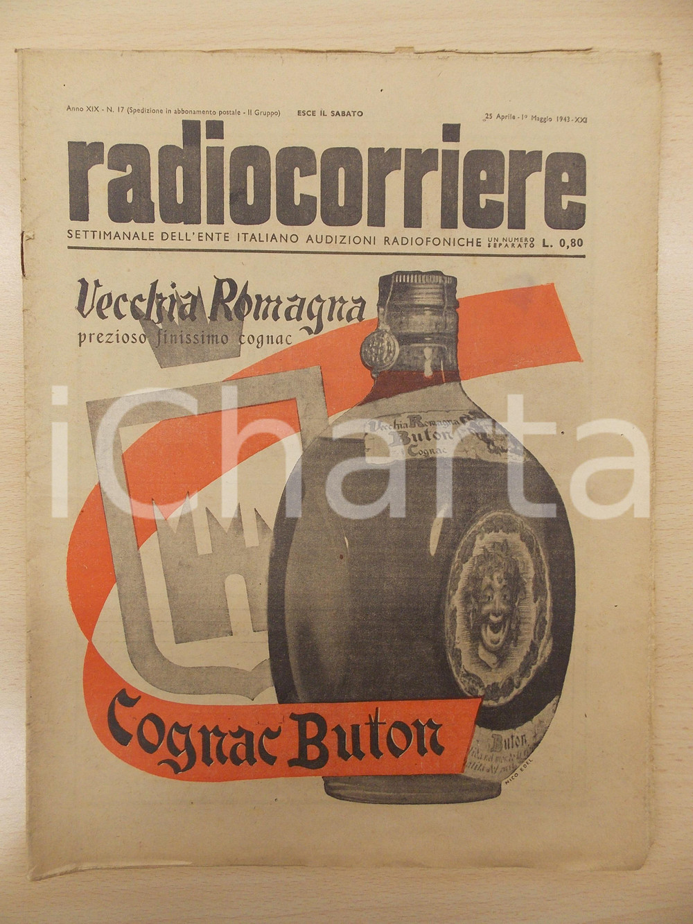 Giornale, rivista storica 1943 RADIOCORRIERE Carlo SCORZA nuovo Segretario del PNF Cognac BUTON Rivista 1