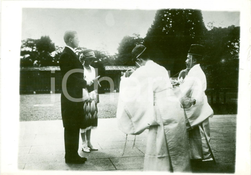 Fotografia d epoca originale 1920 ca 1935 ? GIAPPONE Gustavo Adolfo di SVEZIA Margaret di CONNAUGHT Photo 1