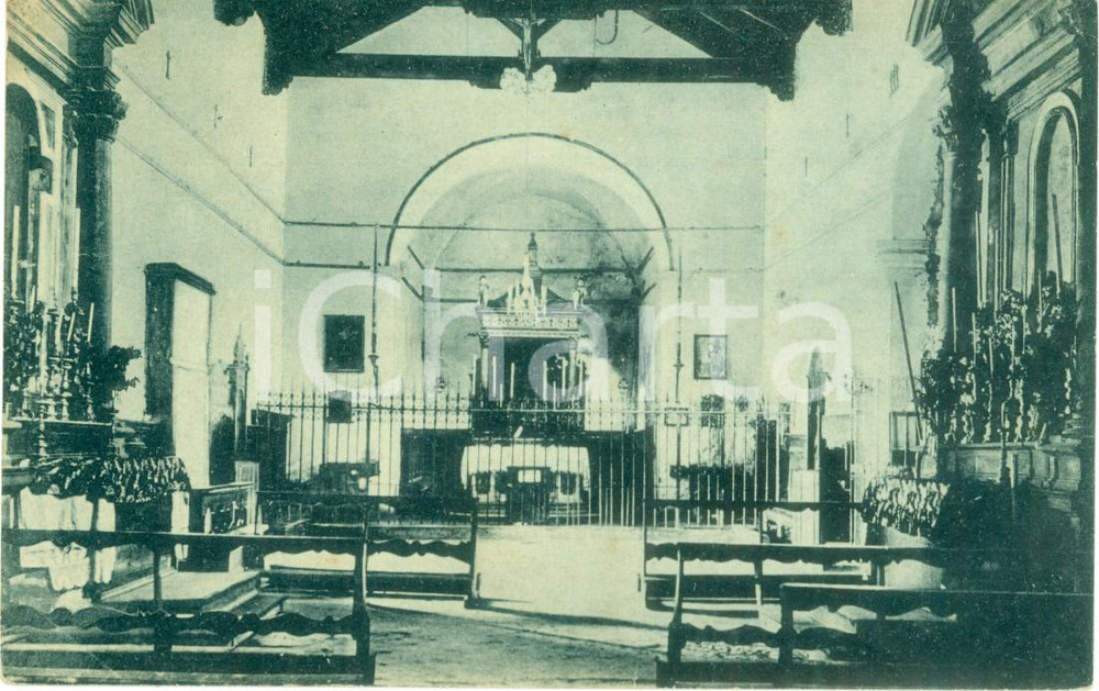 Cartolina originale da collezione 1942 GARFAGNANA LU Interno Santuario SAN PELLEGRINO IN ALPE Cartolina FP VG 1