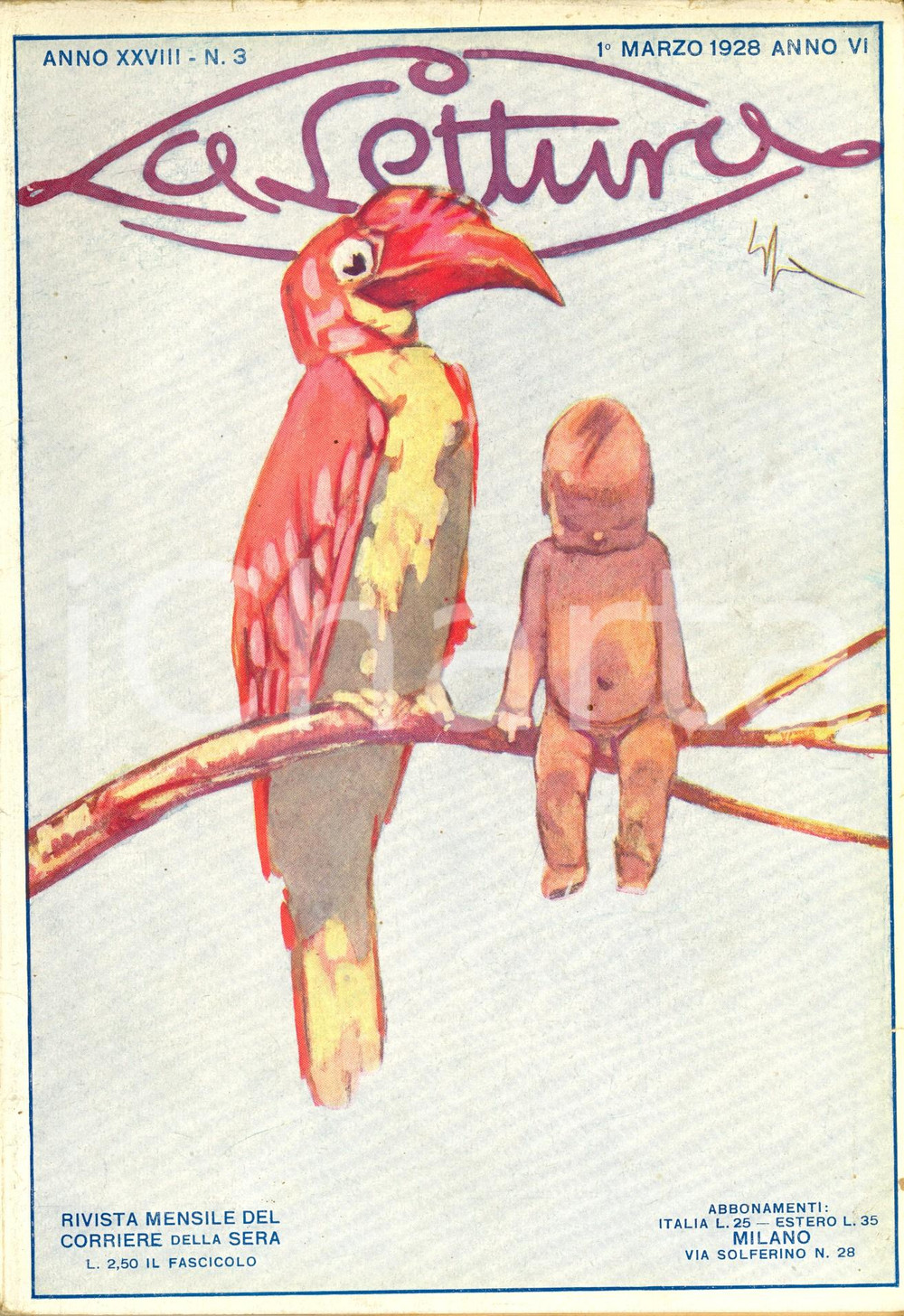 Giornale, rivista storica 1928 LA LETTURA Diario inedito combattente delle Cinque Giornate Anno XXVIII n°3 1