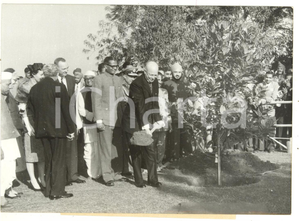1959 NEW DELHI Mahatma Gandhi Memorial - Dwight D. EISENHOWER plants a magnolia