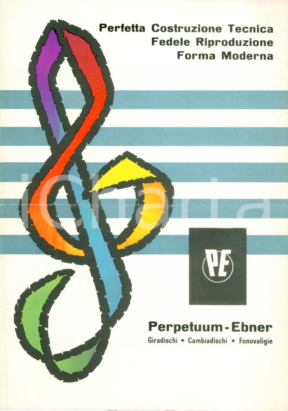 Materiale pubblicitario d’epoca 1970 ca MILANO Ditta PERPETUUM HEBNER Giradischi Catalogo ILLUSTRATO 1