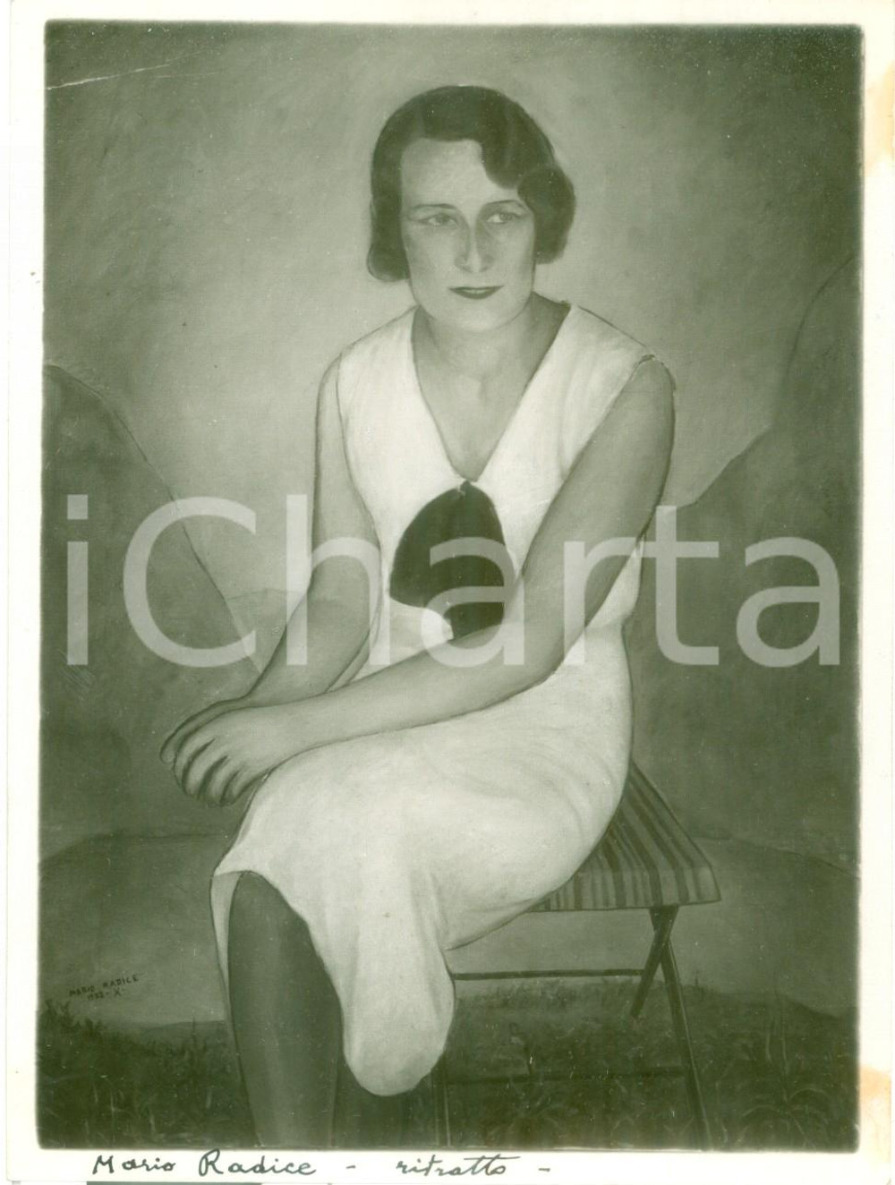 Fotografia d epoca originale 1933 MOSTRE D ARTE Mario RADICE Ritratto Fotografia coeva del quadro 1
