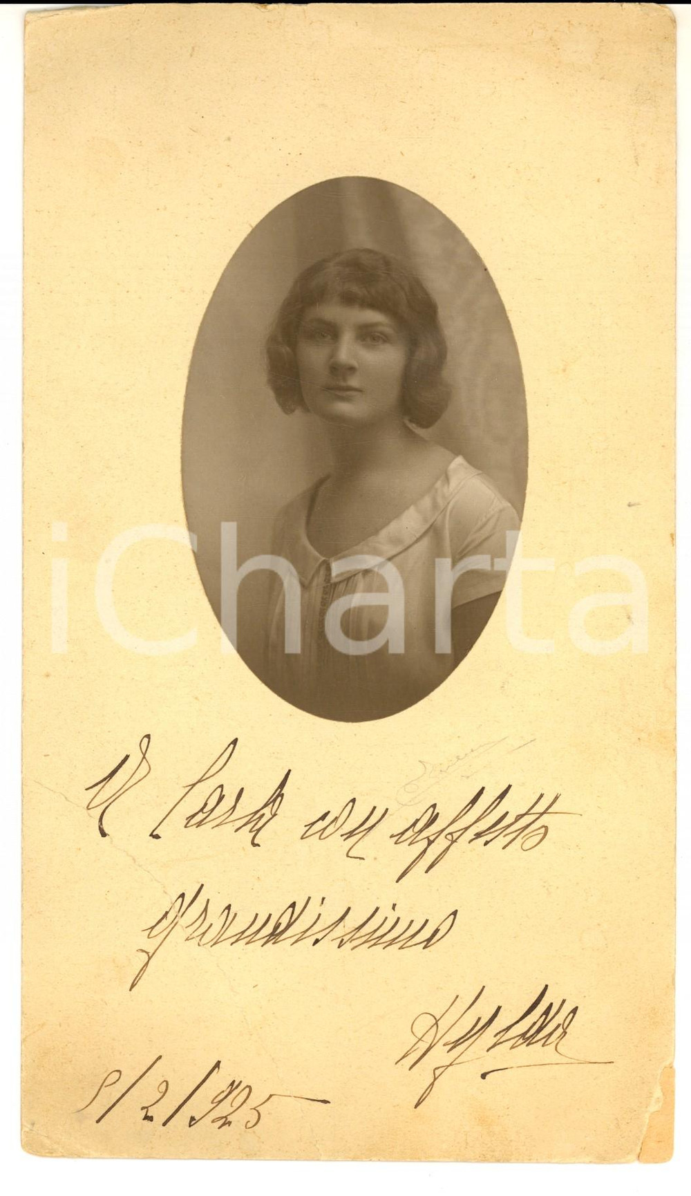 Fotografia d epoca originale 1925 MILANO ? Ritratto della giovane Hylda Fotografia 13x22 cm 1