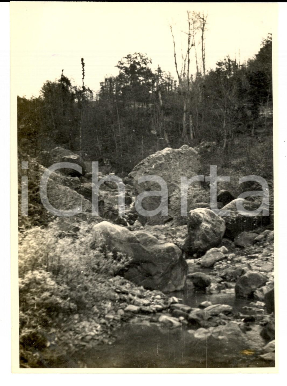 Fotografia d'epoca originale 1925 ca BRALLO DI PREGOLA (PV) Scorcio del torrente MONTAGNOLA *Foto artistica 1
