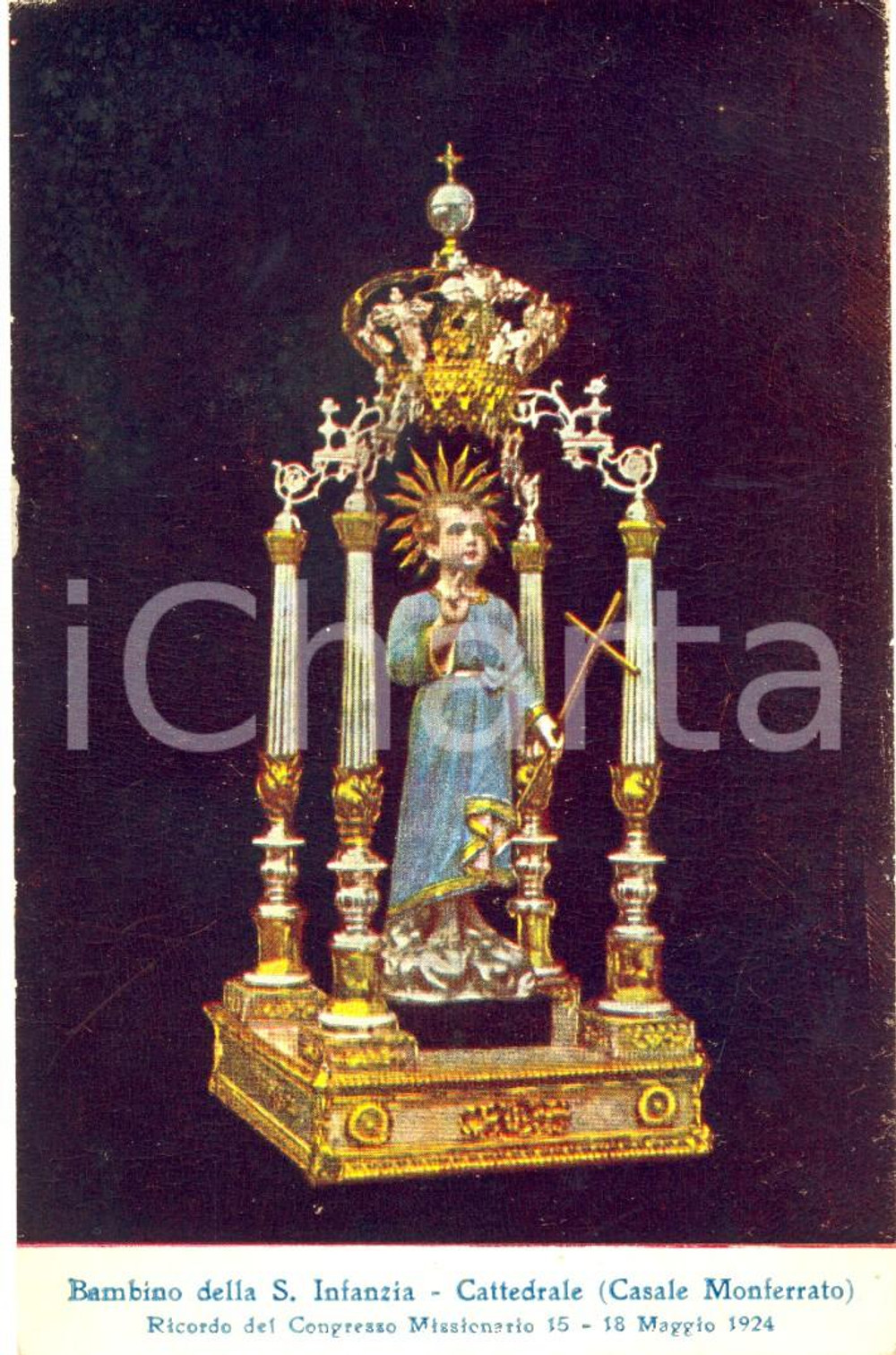 Cartolina originale da collezione 1924 CASALE MONFERRATO (AL) Bambino della SANTA INFANZIA Cartolina postale FP NV 1