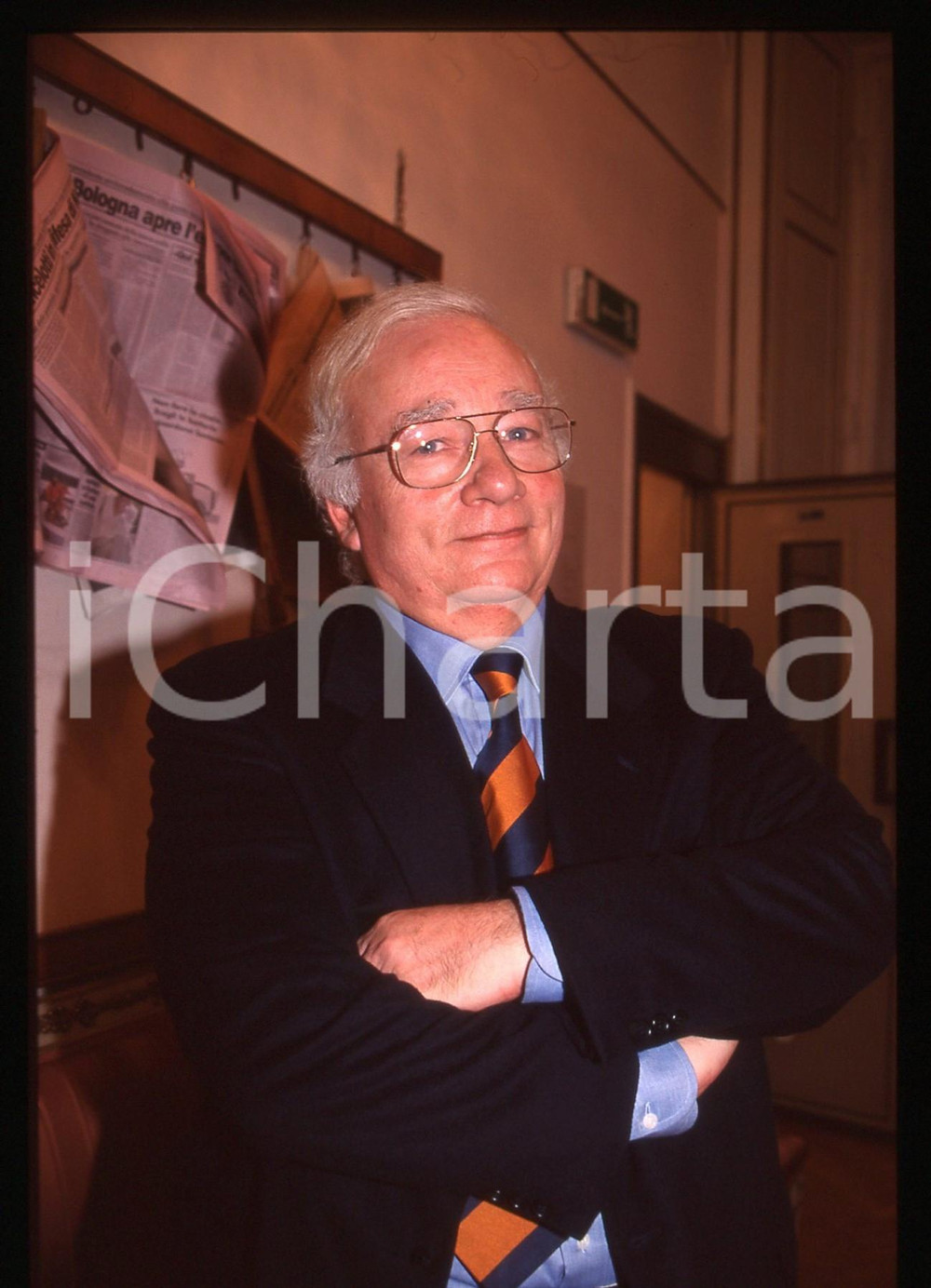 35mm vintage slide* 1990 ca ITALIA Paolo PISANÒ Ritratto del giornalista (6)