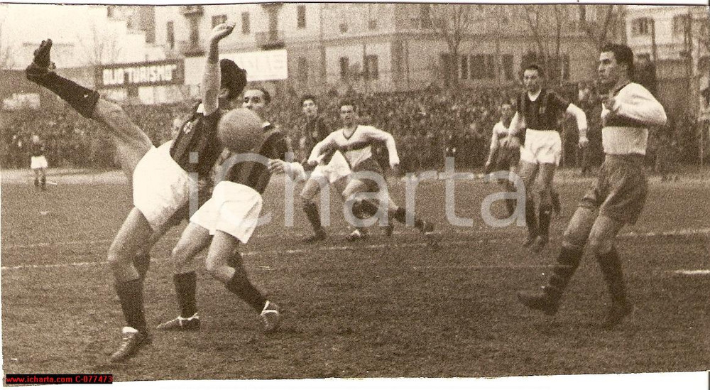Fotografia d epoca originale 1941 GENOVA CALCIO Azione sotto rete partita GENOA  MILAN Fotografia 1