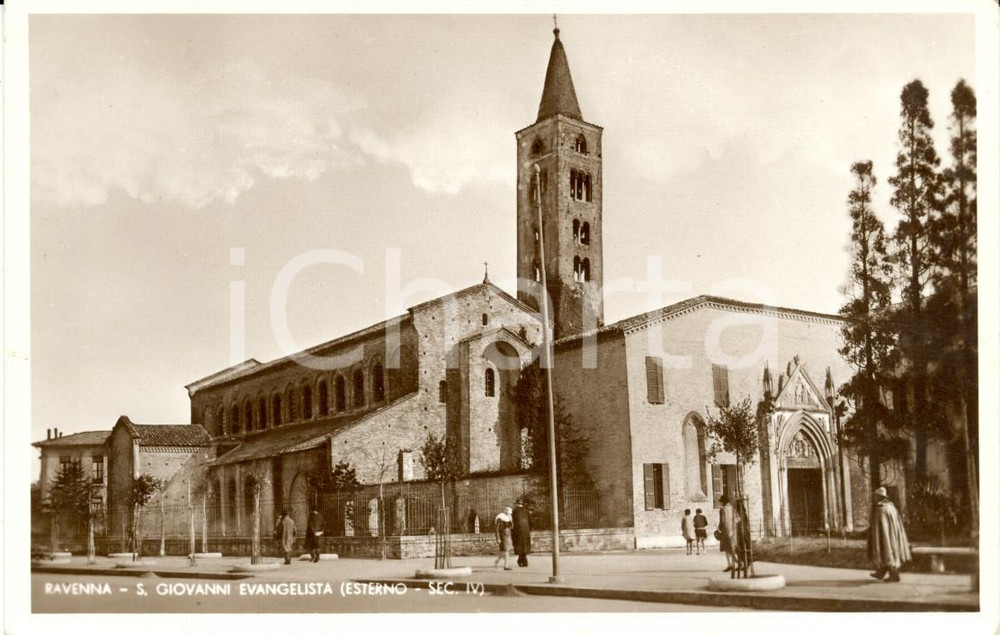 Cartolina originale da collezione 1934 RAVENNA Chiesa SAN GIOVANNI EVANGELISTA *Cartolina postale ANIMATA FP NV 1