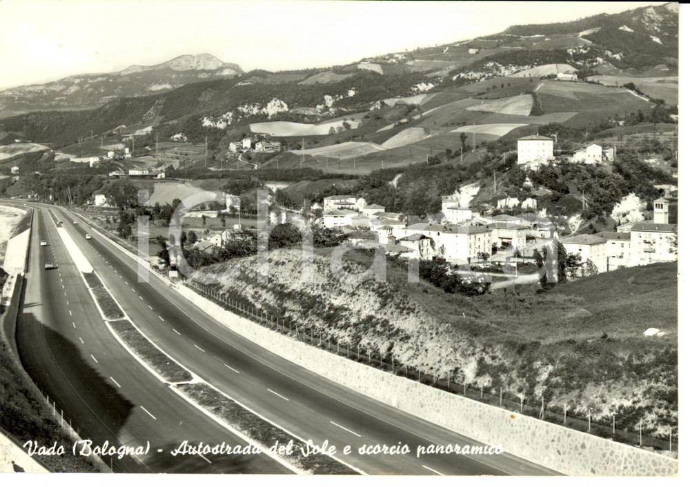 Cartolina originale da collezione 1960 ca VADO (BO) Veduta panoramica Autostrada del Sole *Cartolina Postale FG VG 1