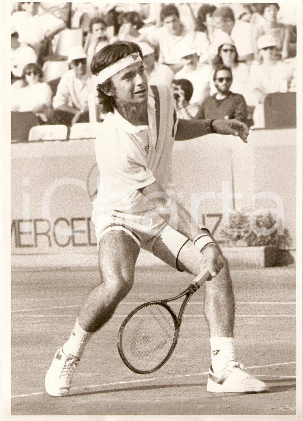 Fotografia d epoca originale 1980 ca SPAGNA Tennis Emilio SANCHEZ durante un incontro Fotografia 1