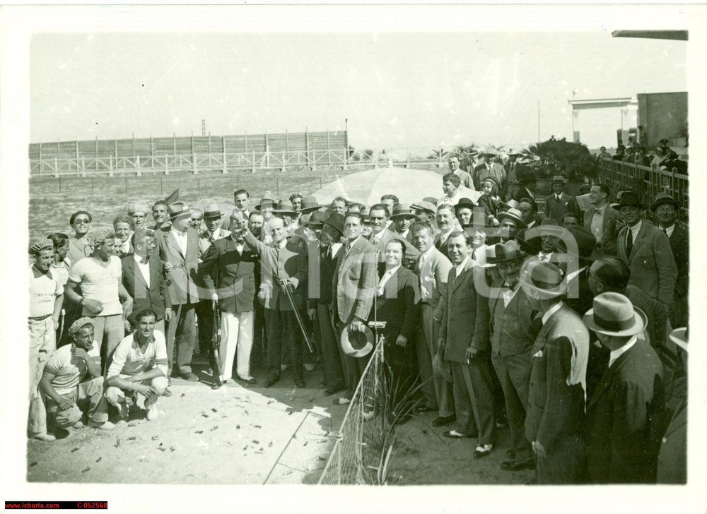 Fotografia d'epoca originale 1932 SANREMO (IM) Guido ZUCCONI vince tiro al piccione 1