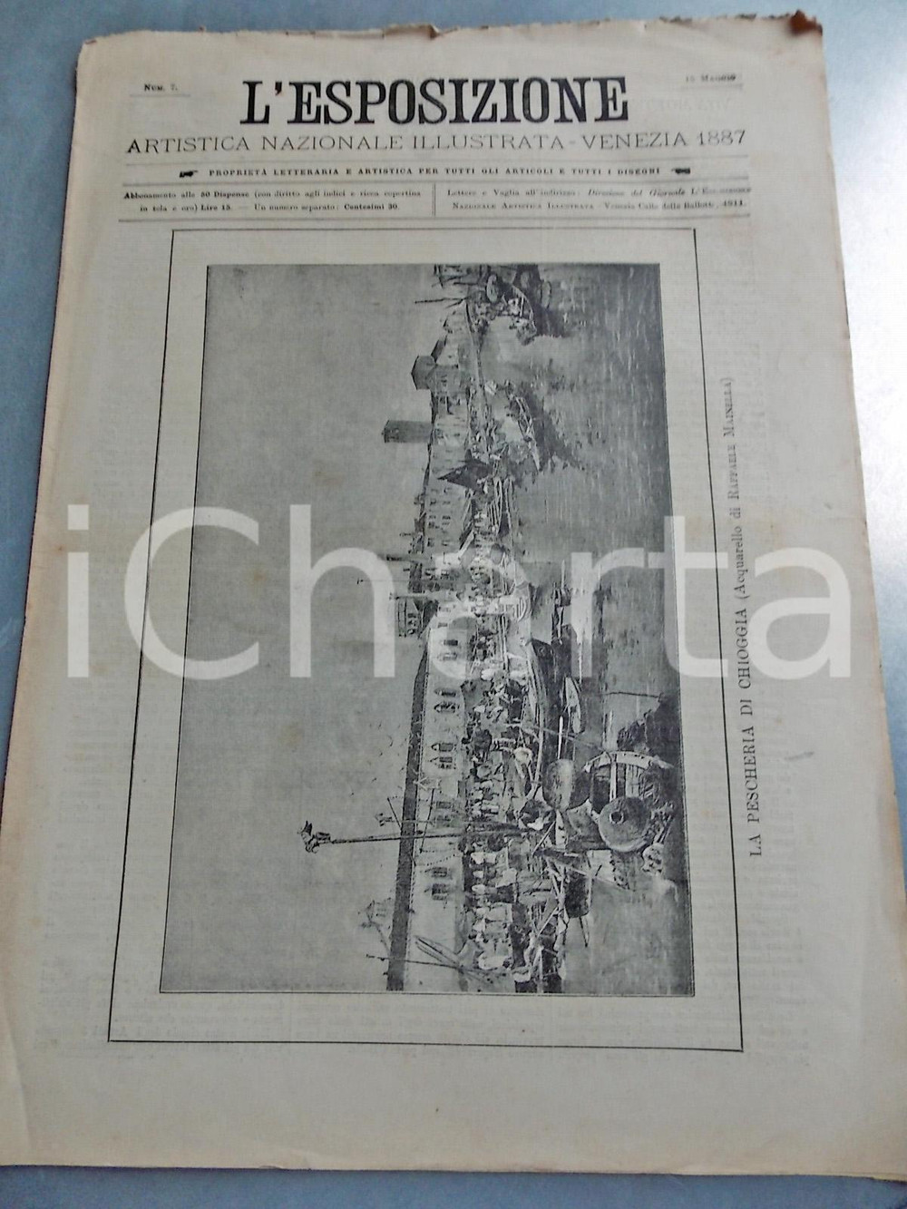 Giornale, rivista storica 1887 VENEZIA L ESPOSIZIONE Artistica ILLUSTRATA nÂ°7 Raffaele MAINELLA 1