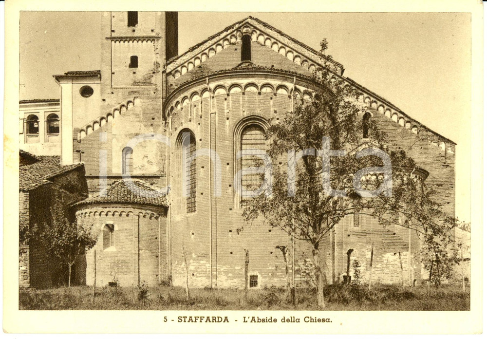 Cartolina originale da collezione 1956 REVELLO CN STAFFARDA Abside dell abbazia di SANTA MARIA Cartolina FG VG 1