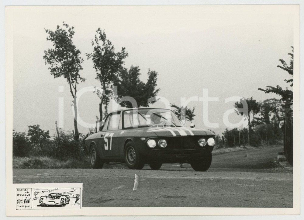 Fotografia d epoca originale 1966 Circuito del MUGELLO Lancia Fulvia coupÃ© durante la gara JOLLY TEAM Foto 1