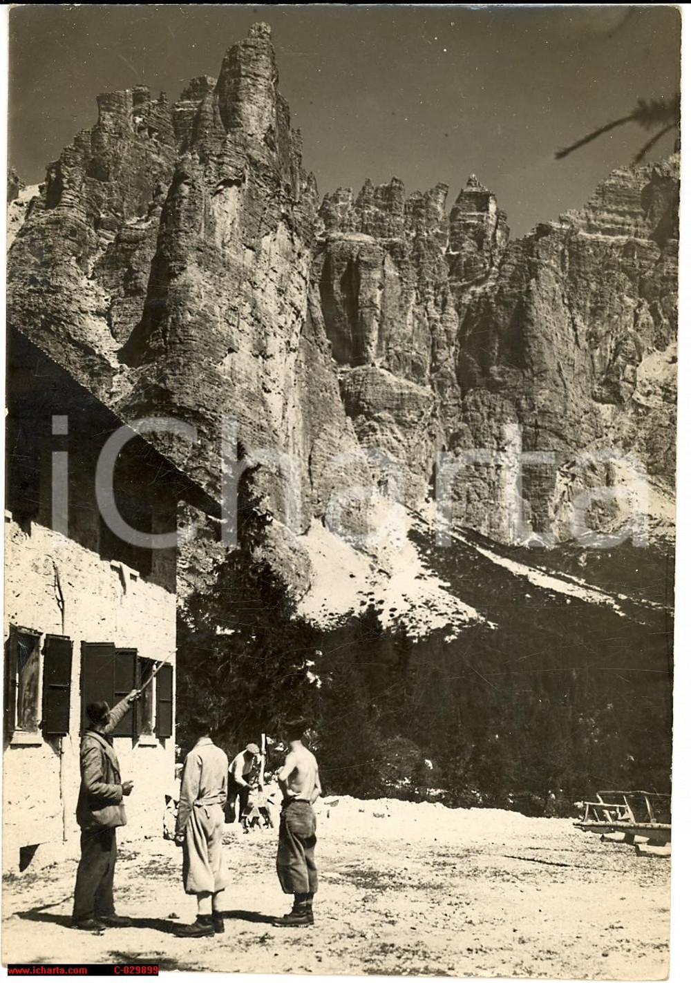 Fotografia d epoca originale 1930 ca CIMA DEL BANCON dal campo dei FASCISTI ROCCIATORI di LECCO Foto 1