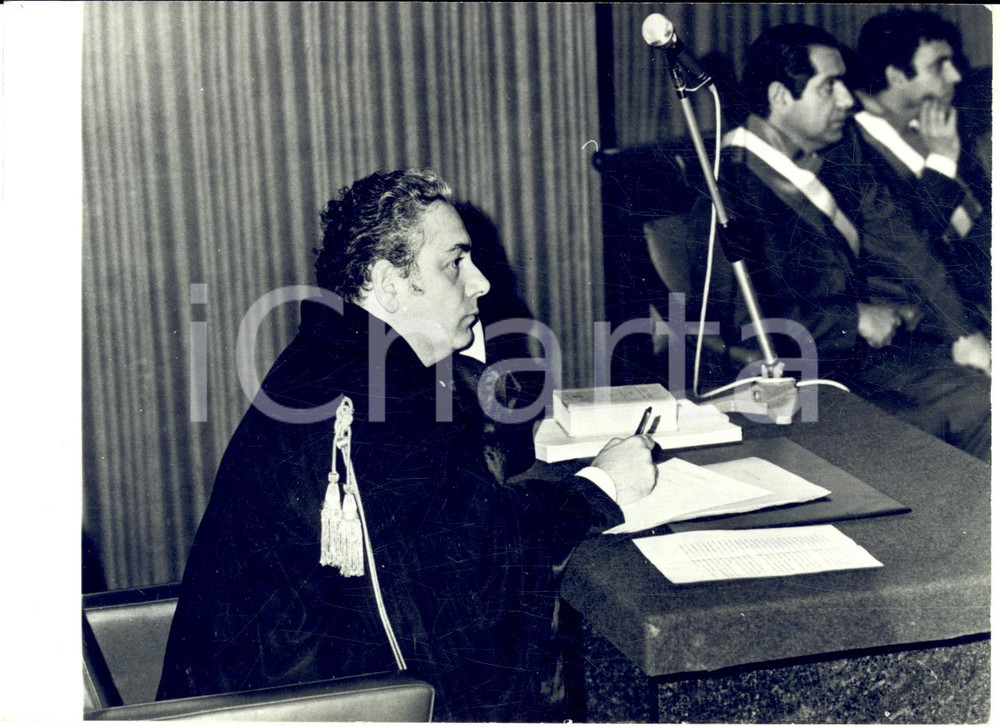 1976 ANNI DI PIOMBO ROMA Giudice Vittorio OCCORSIO in aula prima dell'omicidio