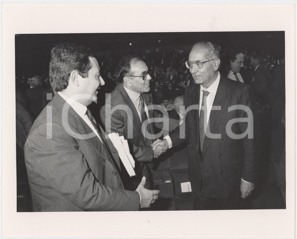 Fotografia d epoca originale 1990 ca CONFINDUSTRIA Carlo PATRUCCO Emilio COLOMBO e GIUSTINO Foto 25x20 cm 1