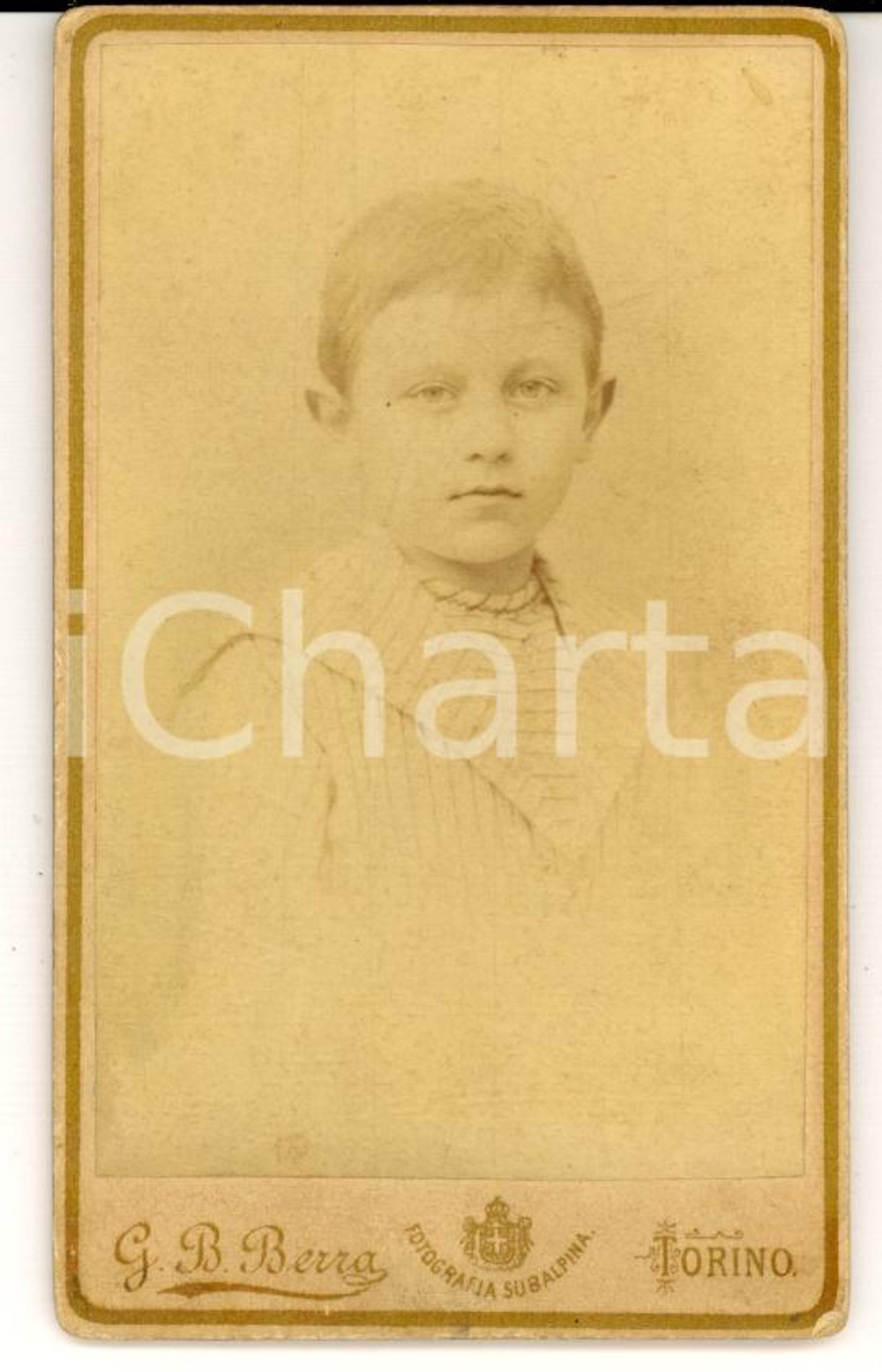 Fotografia d epoca originale 1890 ca TORINO Ritratto Denis GRISI RODOLI in divisa da marinaretto Foto BERRA 1