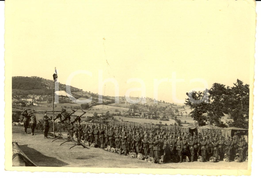Fotografia d'epoca originale 1939 WW2 KORCE (ALBANIA) Il campo italiano al momento dell'occupazione RARA 1
