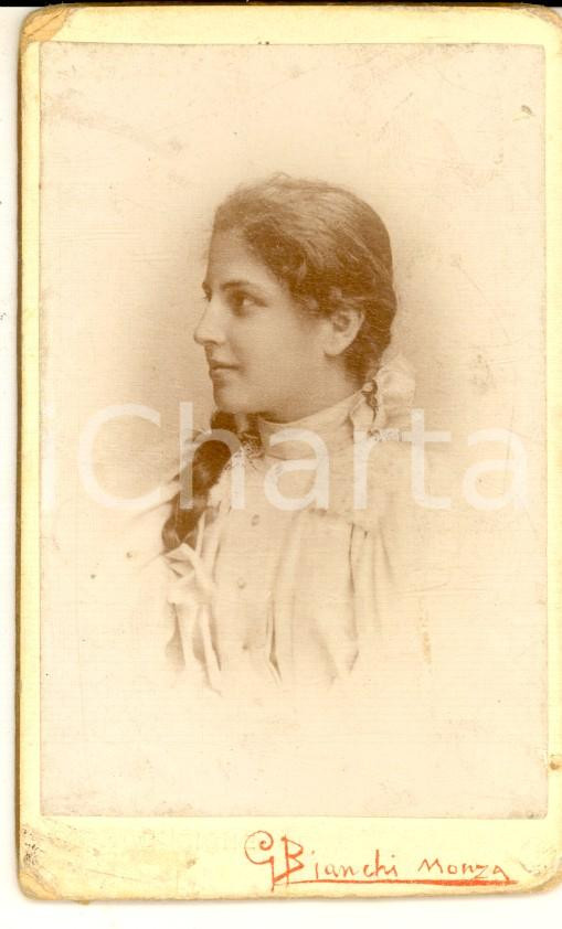 1890 ca MONZA Ritratto della giovane Giuseppina COLOMBO - Foto G. BIANCHI CDV