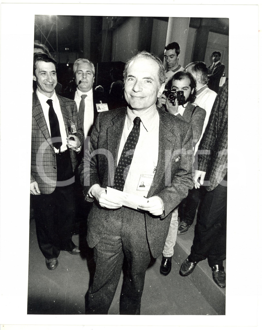 1987 RIMINI 44° Congresso PSI - Ritratto di Enrico MANCA (1) *Foto VINTAGE 20x25